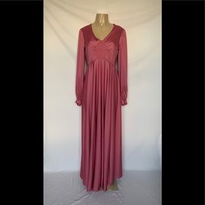 VTG Dance Allure Size 14 Pastel Pink Maxi Dress